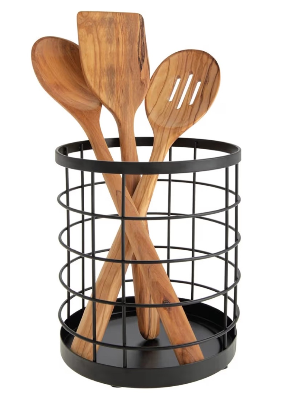 NEW Allen + Roth Matte Black Utensil Holder
